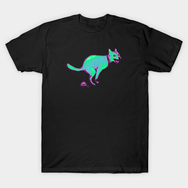 Multicoloured Pooping Dog T-Shirt by ROLLIE MC SCROLLIE